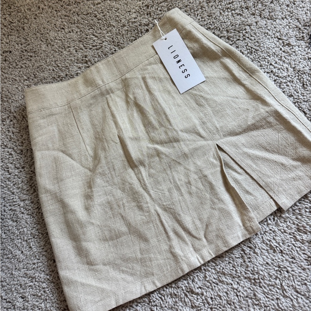 Lioness beige linen blend skirt